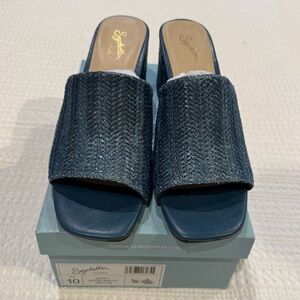 Seychelles Women's Navy Woven Mules